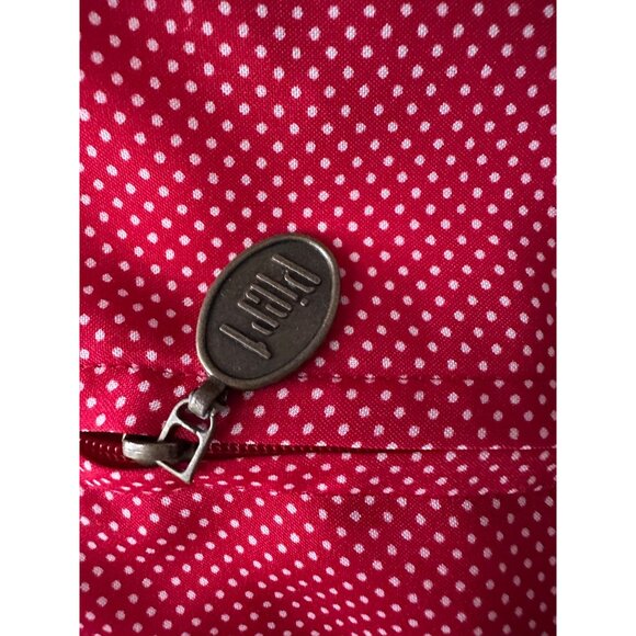 VTG Pier 1 Round Boho Ruffle Pillow Set Red Polka Dot Embroidered Floral Design - Picture 8 of 16